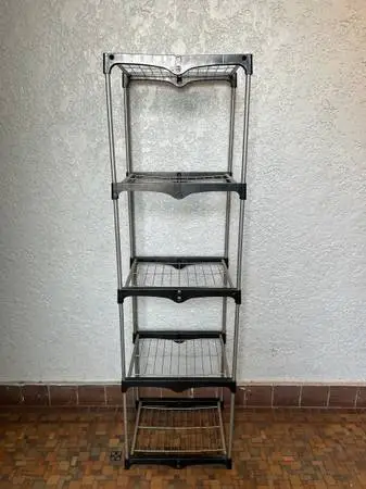 5Tier Floor Shelf Metal & Plastic Frame Storage Organizer Closet Tower