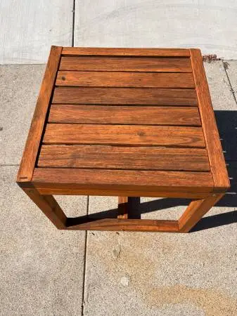 Teak End Table for Outdoors