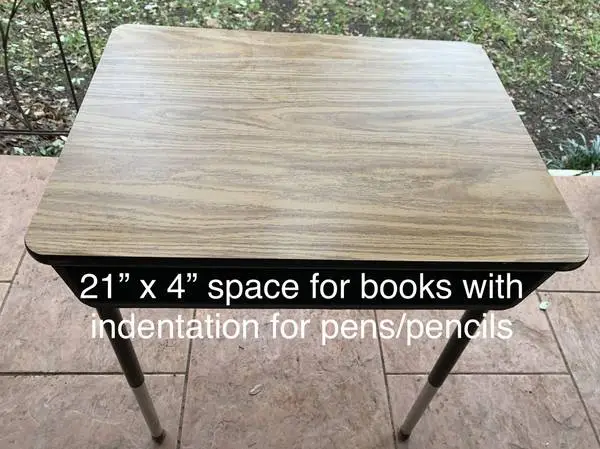 School Desk - adjustable legs, storage area