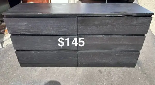 ikea 6-drawer dresser,black L64”*D20”*H30”(address in description)