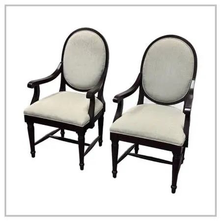 Bernhardt Oval-back Dining Armchairs, Pair