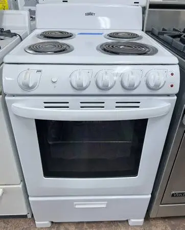 24 Inch Summit Electric Range , 4 Coil Element Burner , Bake , Broil