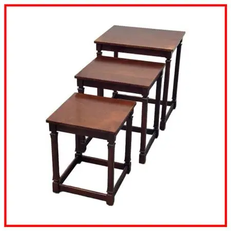 Traditional Wood Nesting Tables, Set Of Three
