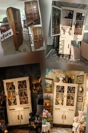 Nature inspired corner cabinet