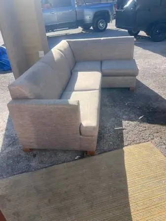 Sectional Dove Grey With Sleeper Full Mattress