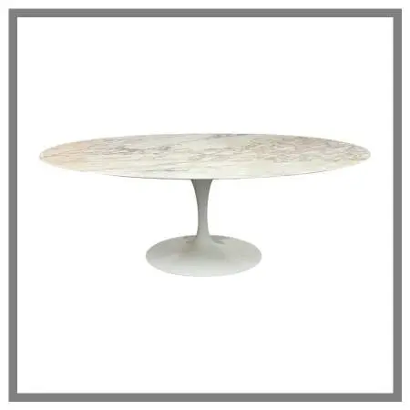 Eero Saarinen For Knoll 50th Anniversary Oval Marble Tulip Dining Tabl