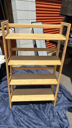 Small Foldable bookshelf bookcase storage Solid wood natural L28”*D11”*H51