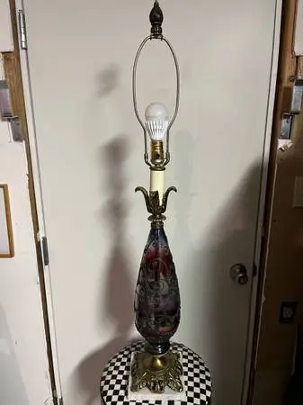 Vintage Iridescent Glass Lamp