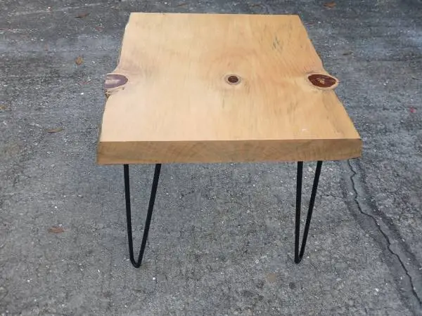 HAIRPIN LEG LIVE EDGE END TABLE / ACCENT TABLE