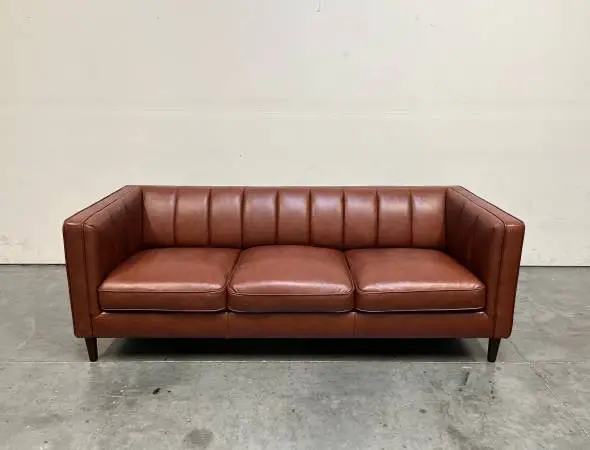 Living Spaces Leather Sofa