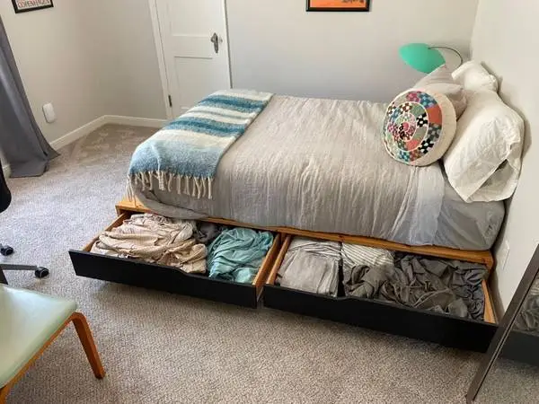Ikea Full Storage Bed + Like-New Mattress