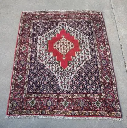 4 x 5 Persian rug hand-knotted