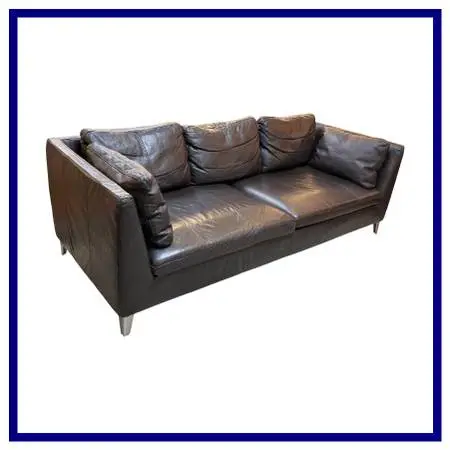 Stockholm Leather Sofa, Black
