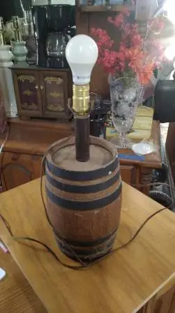 Vintage Whiskey Barrel Table Lamp