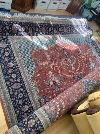 Oriental Rug, 9 ft X 12ft, with new underlayment