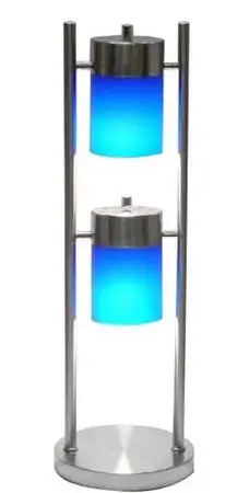 25-Inch 2-Light Adjustable Table Lamp, Blue -Tilt shades