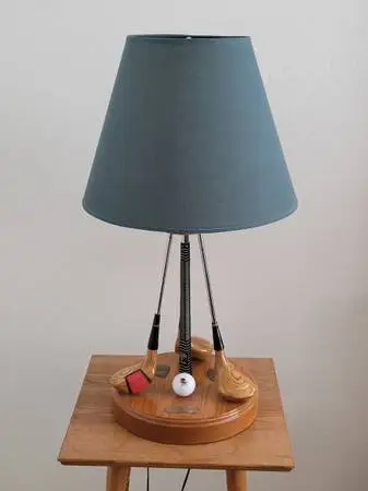 Golf clubs oak lamp Harvey Penick vintage