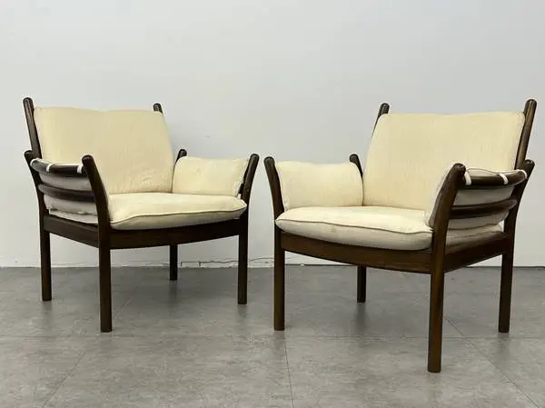 Mid Century Lounge Chair TWO Illum Wikkelso Genius Chairs $985 Each