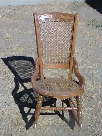 rocking chair wicker seat and back