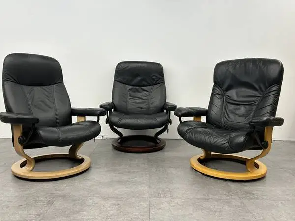 Ekornes Stressless Recliner Lounge Chair 2 Leather Chairs $685 Each