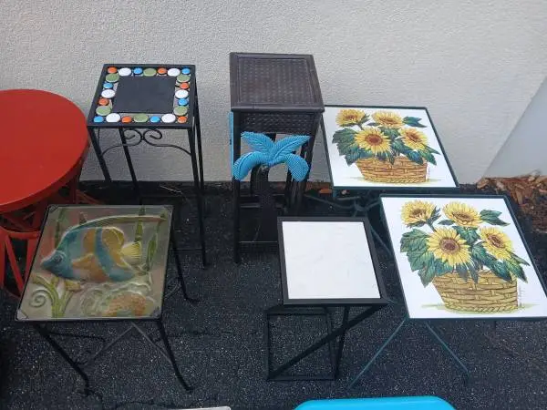 OUTDOOR/INDOOR END TABLES, ACCENT TABLES OR PLANT STANDS from