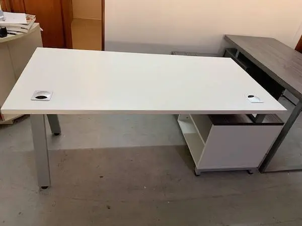 DESK L SHAPE MODERN 66X66WHITE GRAY