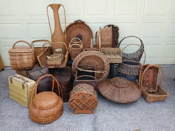 RATTAN AND WICKER BASKETS, TRAYS AND DECOR from $20 to $60