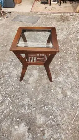 Wood & Glass End Table
