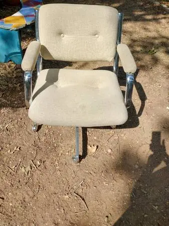 Vintage Chromcraft Mid Century Modern Tubular Chrome Swivel Arm Chair