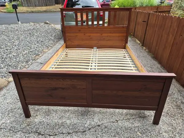 🛏️IKEA HEMNES BROWN QUEEN Platform Bed Frame-Excellent Condition!