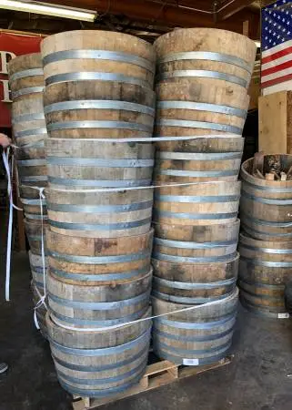 Used French Oak Wine Barrel Planters - San Marcos