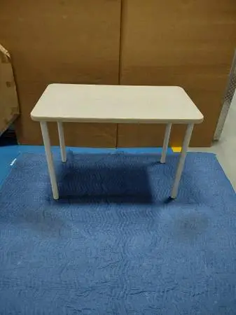 (2) 42w x 24 White Top w/ 4 White Post Legs Table Desks