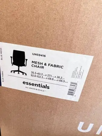 Essentials Mesh Back Fabric Task Chair, Blue-NEW