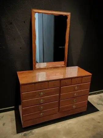 Vintage ETHAN ALLEN Double Dresser & Mirror
