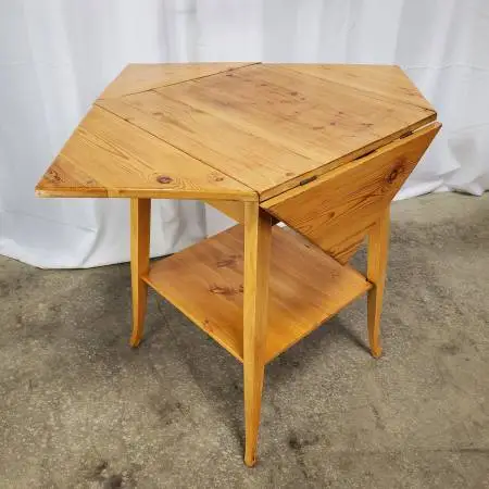 Early 20th c Rustic Primitive Pine Envelope Table 30