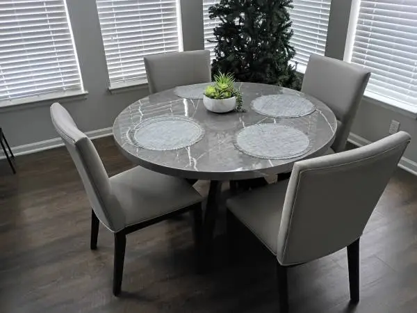 The Glinari 5 Piece Round Dining Table - by Ashley in Taupe/Black