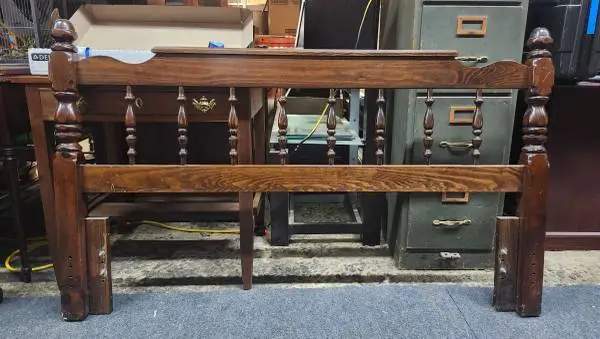 Dark Oak Ethan Allen Spindle Headboard