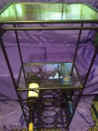 15 Bottle Wrought Iron/Glass Wine-Rack