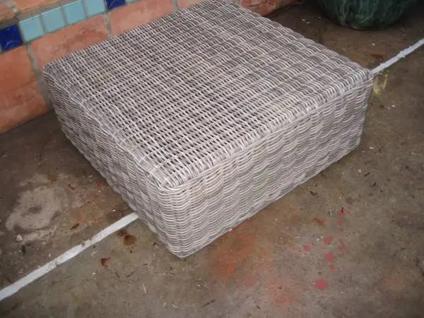 Synesthetic Resin Wicker Coffee Table-Patio -Grey Tones