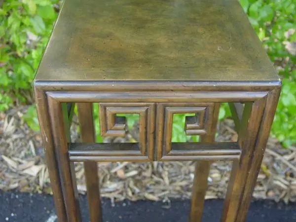 BAKER FURNITURE TABLE PLANT LAMP STAND WOOD ART DECO ASIAN MID CENTURY