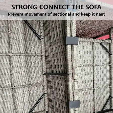 Wicker sectional connection clips
