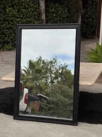 Modernist Black Solid Wood Framed Wall Mirror – MCM