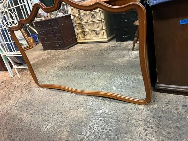 Large Vintage Wood Trim Mirror