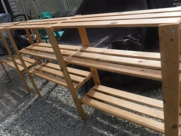 Set 2 Wood Storage Shelves