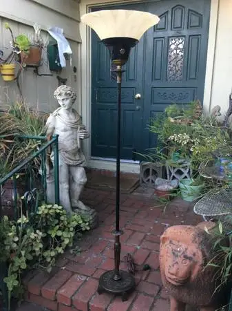 1920s brass Miller Lamp co Avian theme Floor Lamp/works perfectly