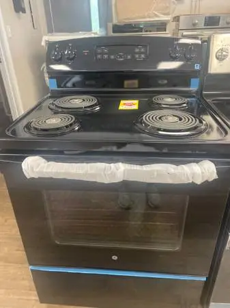 GE Electric Coil Top Black Range  FULL MFG WTY