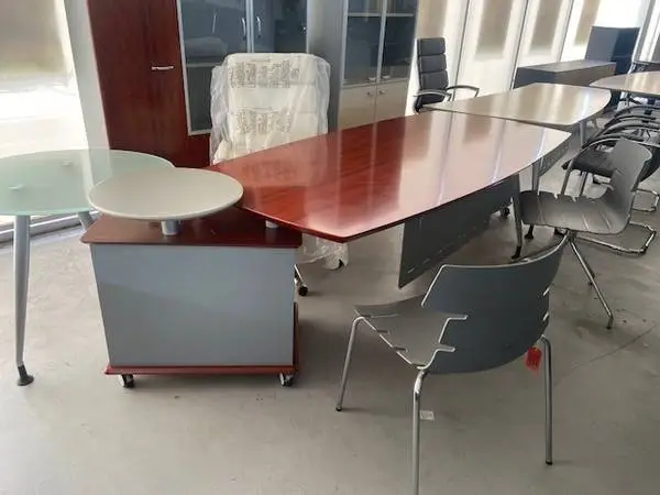 EXECUTIVE DESK WOOD GLASS MODERN