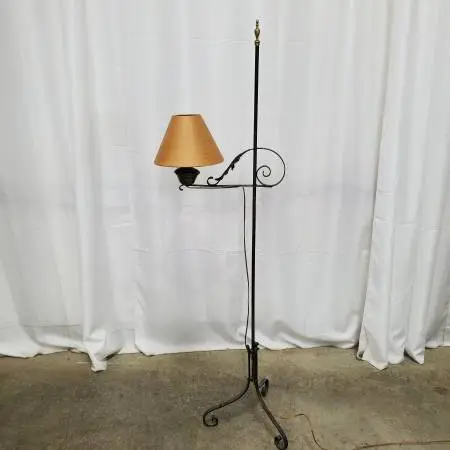 Rustic Colonial Wrought Iron Floor Lamp