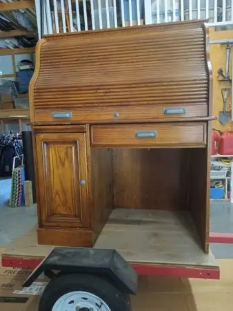 Roll top desk, oak