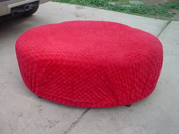 red oval giant ottoman footstool ????